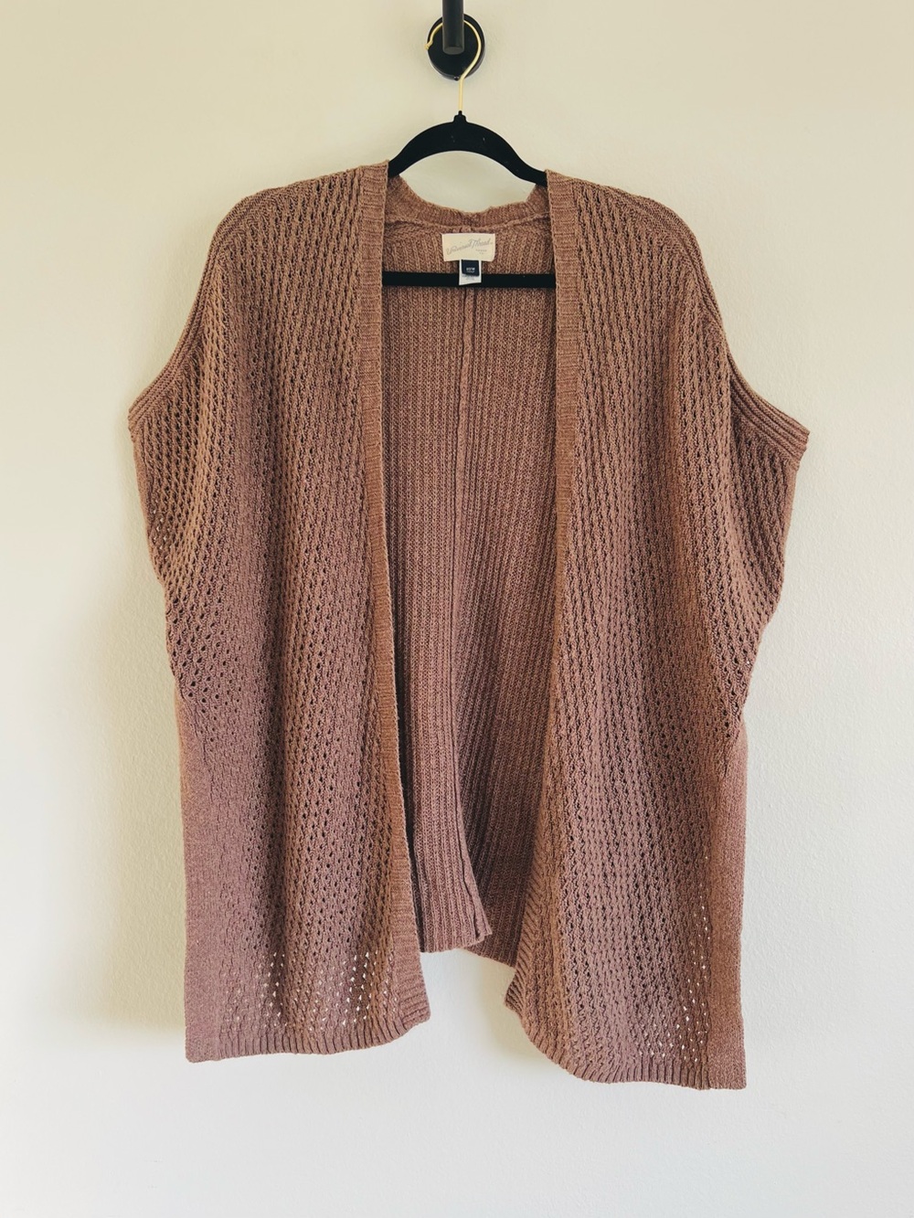 Universal Thread Open-Front Sleeveless Knit Cardigan - Brown
